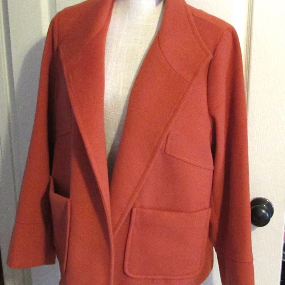 NWT CHICO'S Everyday Plush Burnt Orange Jacket Size 2 (12/14)